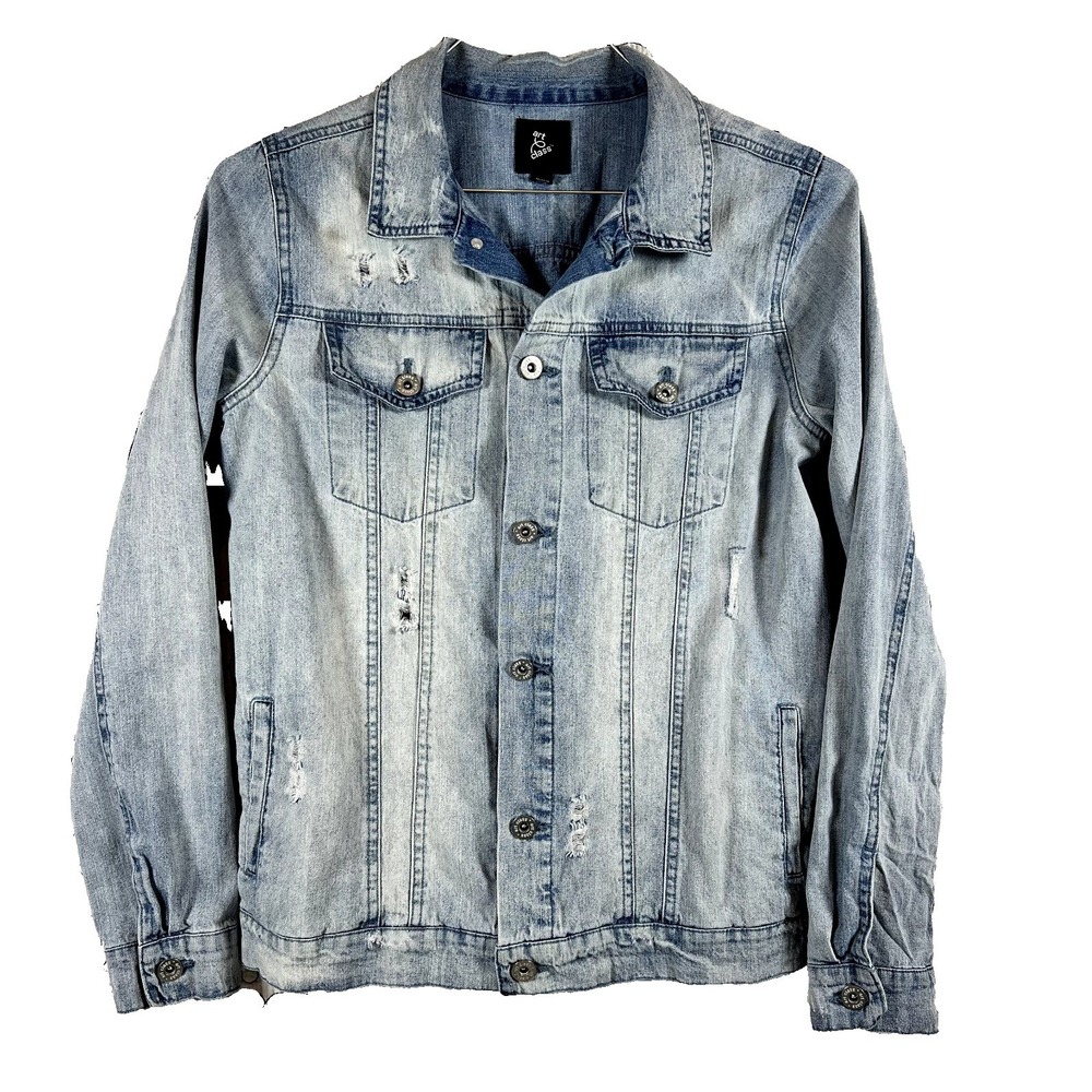 Art‎ Class Girls XL 14 16 Distressed Denim Jean Jacket Light Acid Wash Ripped